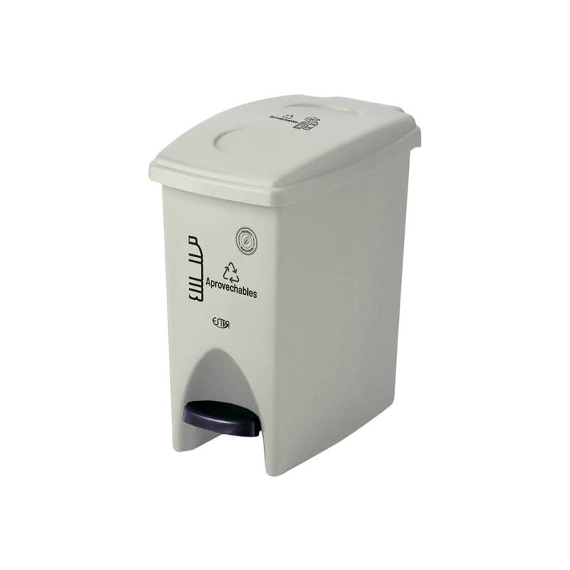Papelera Pedal 10 Litros Material Reciclado Blanco Estra Cristaleria La 13