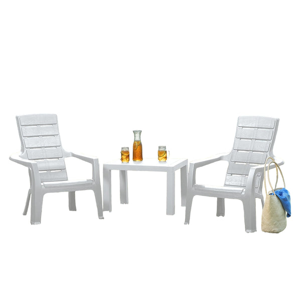Combo Barú: Mesa de Centro + 2 Sillas Playeras Gris Hielo / Rimax