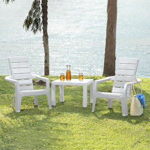 Combo Barú: Mesa de Centro + 2 Sillas Playeras Gris Hielo / Rimax