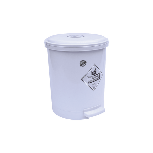 Papelera Pedal Redonda 13 litros Blanco / Luxury Plast