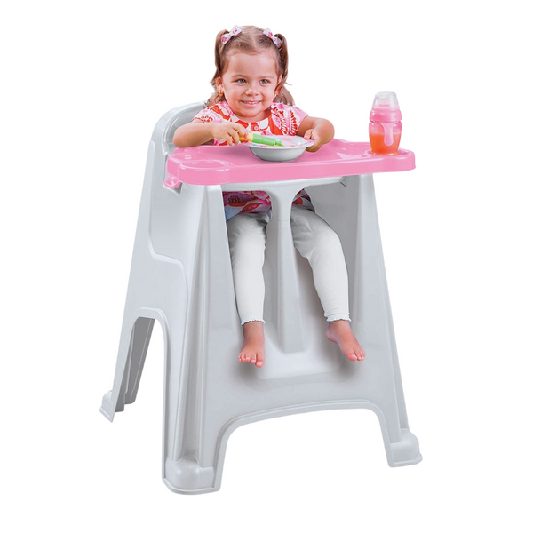 Silla Comedor para Bebé Gris Rosado / Rimax