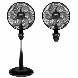 Ventilador 2 en 1 Samurai Extremo negro con pedestal y opción de montaje en pared