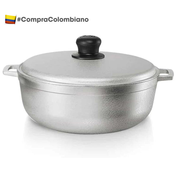 Caldero Aluminio Fundido con Tapa Natural 44 cm / Imusa