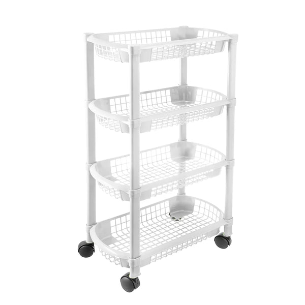 Canastilla Rectangular Móvil 4 Niveles Blanco / MQ