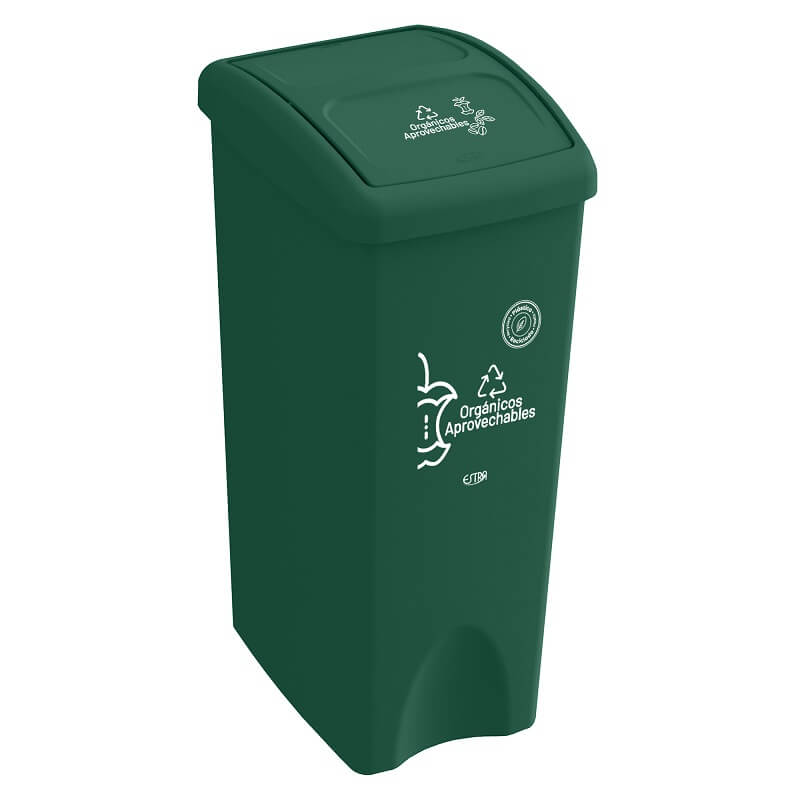Papelera Vaivén Verde 53 Litros Material Reciclado / Estra