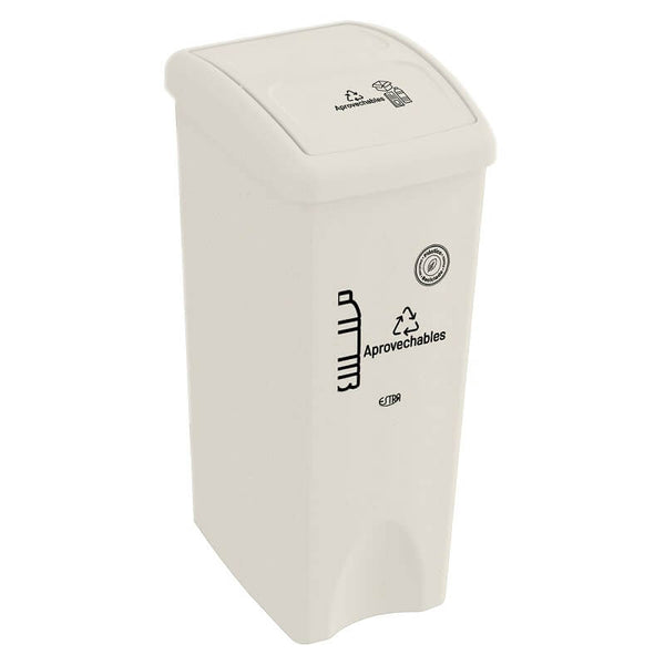 Papelera Vaivén Blanco 53 Litros Material Reciclado / Estra