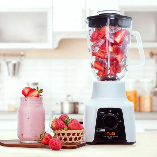 Licuadora Powermix Glass Blanca Imusa Cristaleria La 13