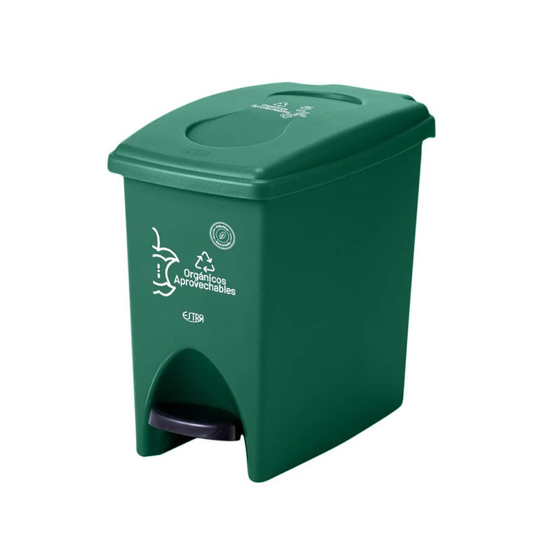 Papelera Pedal 20 Litros Material Reciclado Verde  / Estra