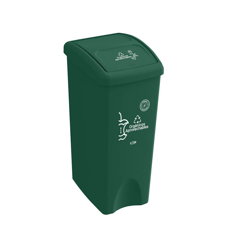 Papelera Vaivén Verde 35 Litros Material Reciclado / Estra