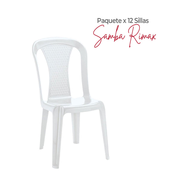 Paquete x 12 Sillas Samba Blanca / Rimax