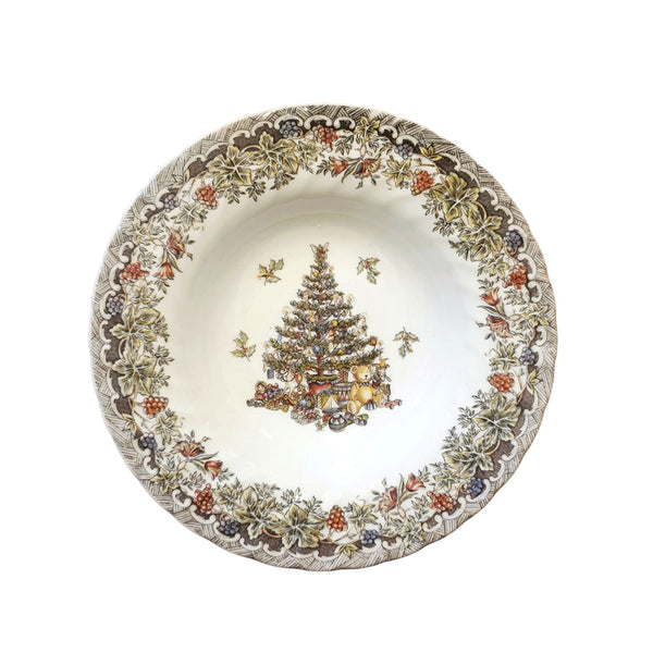 Plato Hondo Tipo Cazuela 22 cm Diseño Navideño Vintage