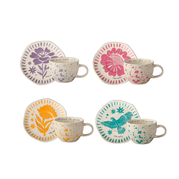 Set de Té Mundos Imaginarios By Meli Arbelaez  4 Puestos 8 Piezas / Corona