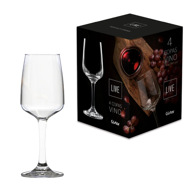Set x 4 Copas Vino Trentino Live 371 ml / Cristar