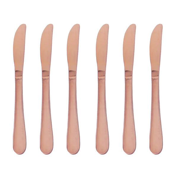 Set x 6 Cuchillos Mesa Oro Rosa / Alana Life