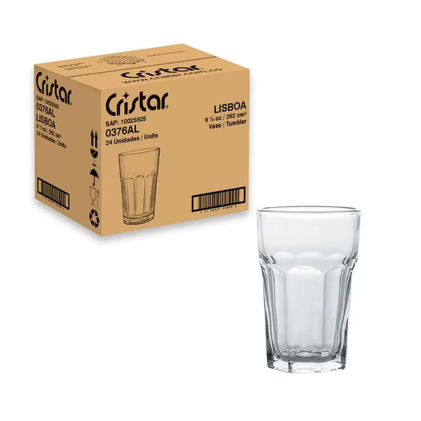 Caja x 24 Vasos Lisboa 9 Onzas / Cristar