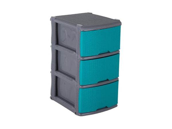 Cajonero Rattan 3G Gris - Azul Marino / Rimoplasticas