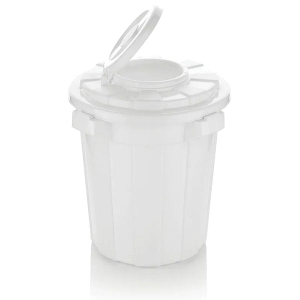 Caneca 37 Litros con Tapa Blanca / Estra