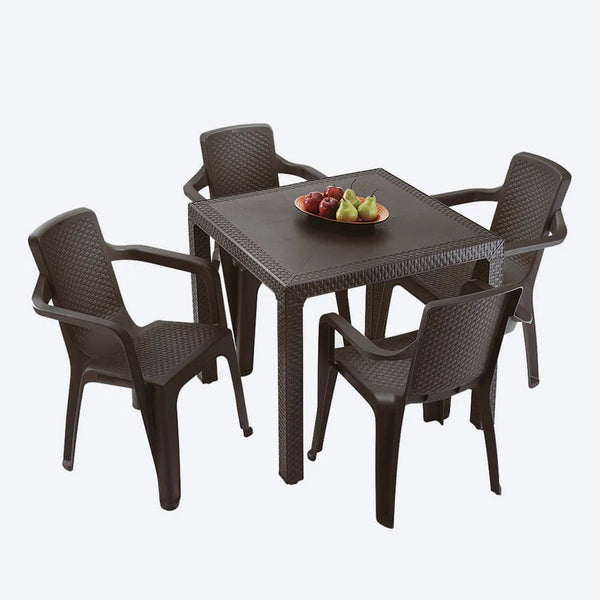 Combo Rimax Eterna Wengue 4 Sillas con Brazos + Mesa