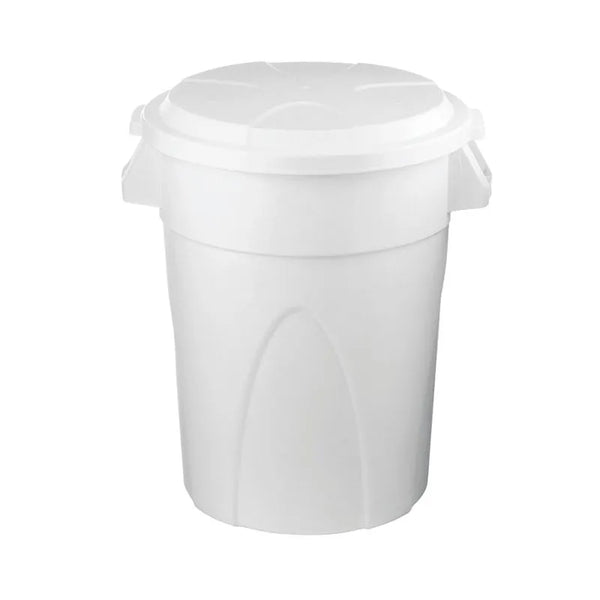 Contenedor Tapa Redonda 121 Litros Blanco / Estra
