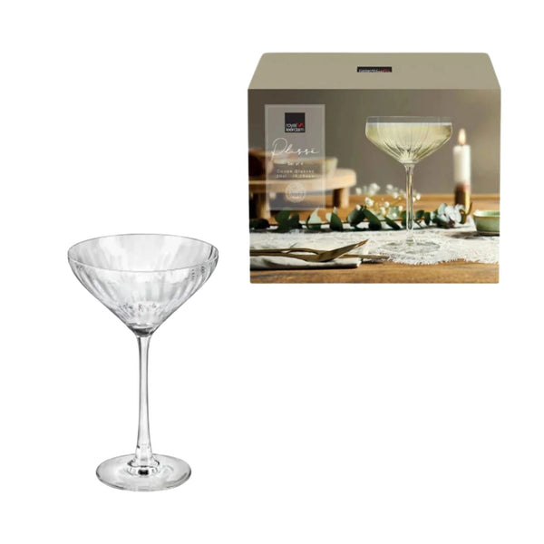 Set x 4 Copas Coupé Plisse 9.7 oz ml / Royal Leerdam