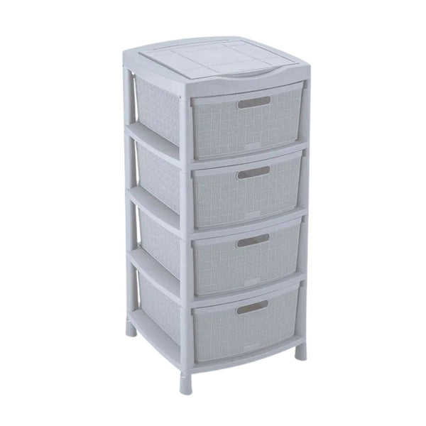 Gavetero Fique 4 Gavetas y Tapa Organizadora Gris Hielo / Rimax