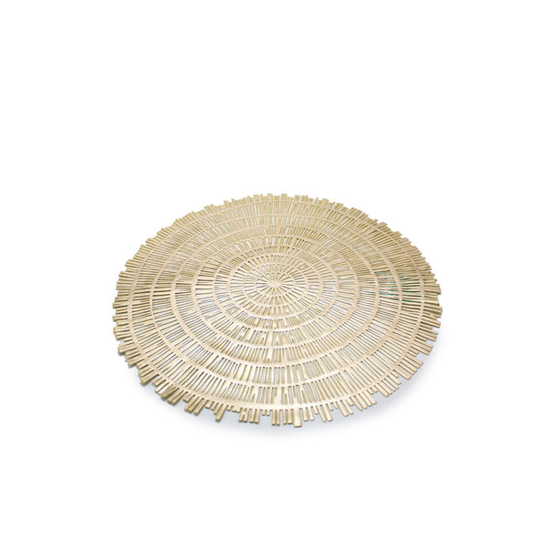 Individual Redondo Estilo Fleco Dorado / Alana Home