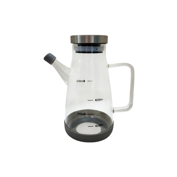 Jarra Aceitera de Vidrio con Tapa en Acero 400 ml / Haus