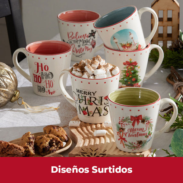 Mug Mensajes de Navidad x 1 Und Diseños Surtidos / Corona