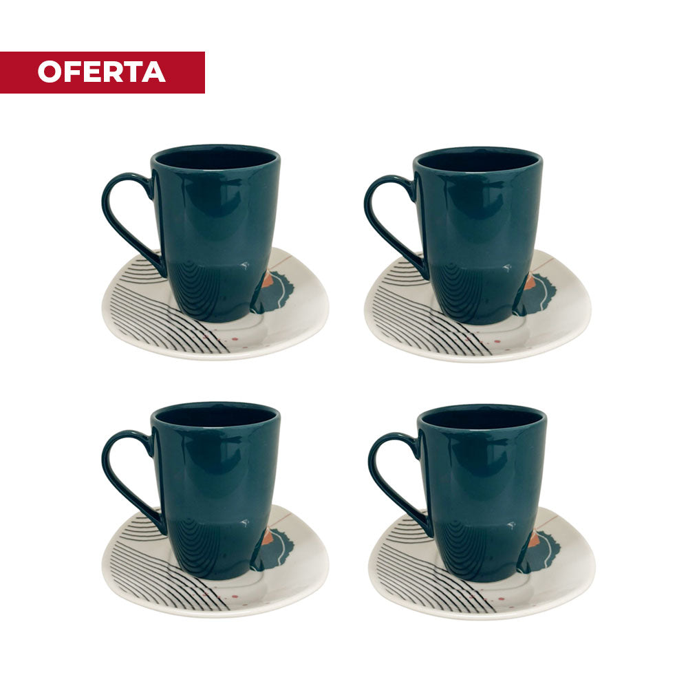 Set de café esmaltado de calidad Ewel con 9 piezas, color azul Set de café esmaltado de calidad Ewel con 9 piezas, color azul