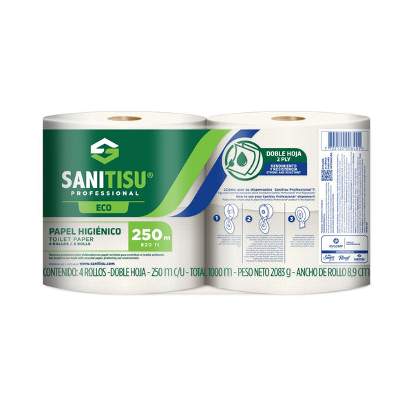 Papel Higiénico x 4 Rollos Natural / Sanitisu Professional
