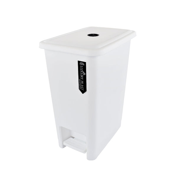 Papelera Pedal Cuadrada 12 litros Blanco / Luxury Plast