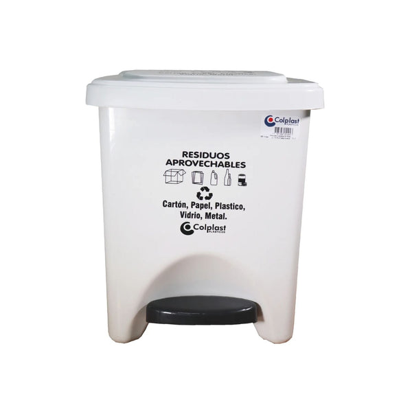Papelera Pedal Blanco Paletizada 22 Litros / Colplast