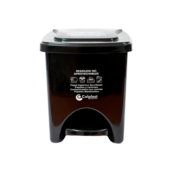 Papelera Pedal Negro Paletizada 22 Litros / Colplast