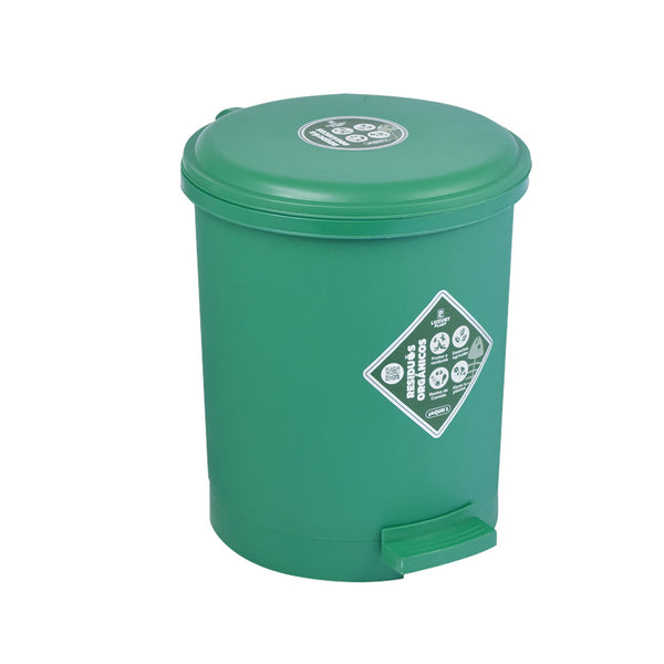 Papelera Pedal Redonda 13 litros Verde / Luxury Plast