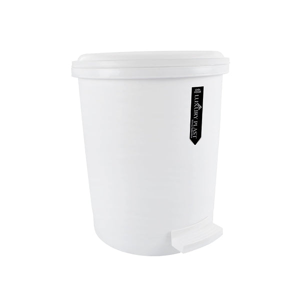 Papelera Pedal Redonda 13 litros Blanca / Luxury Plast