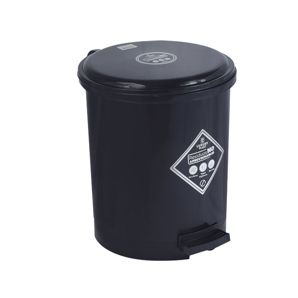Papelera Pedal Redonda 13 litros Negra / Luxury Plast