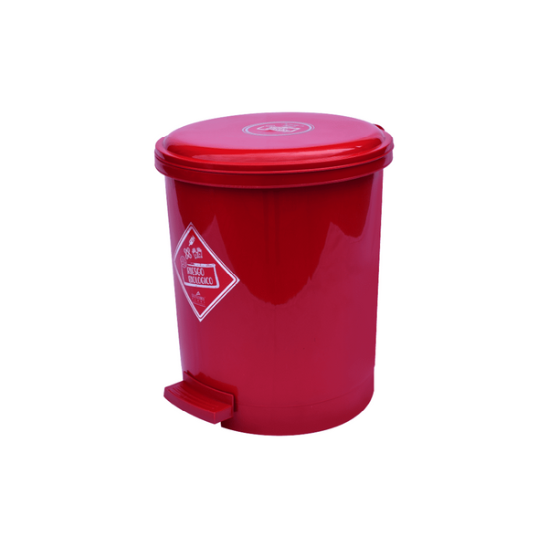 Papelera Pedal Redonda 13 litros Rojo / Luxury Plast