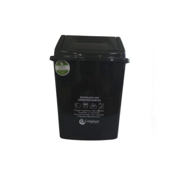 Papelera Vaiven Negra 10 Litros / Colplast