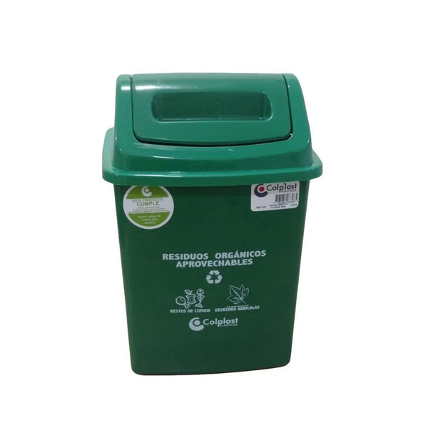 Papelera Vaiven Verde 7 Litros / Colplast