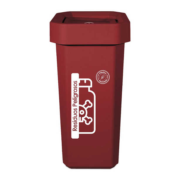 Papelera Vaivén Ecobins 26 Litros Material Reciclado Rojo