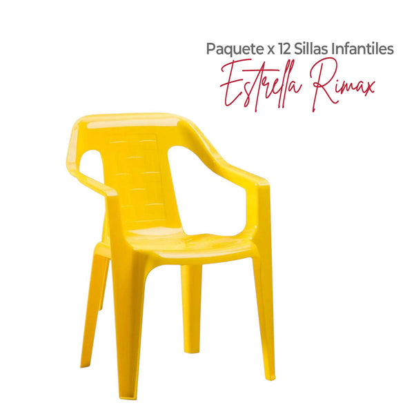 Paquete x 12 Sillas Estrella Amarillo / Rimax