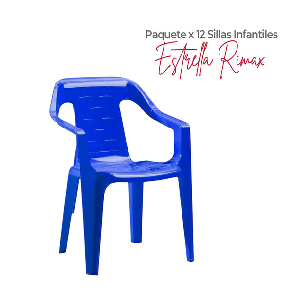 Paquete x 12 Sillas Estrella Azul / Rimax