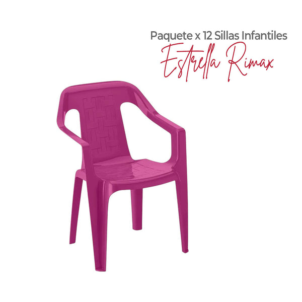 Paquete x 12 Sillas Estrella Fucsia / Rimax