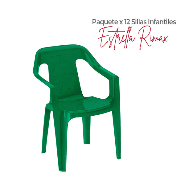 Paquete x 12 Sillas Estrella Verde Marino / Rimax