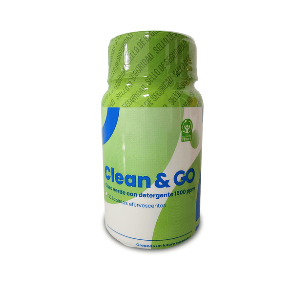 Pastillas de Cloro Verde con Detergente x 30 unds / Clean & Go