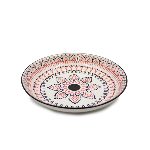 Plato Pando 23 cm Borde Elevado Decorado Flor / Alana Life