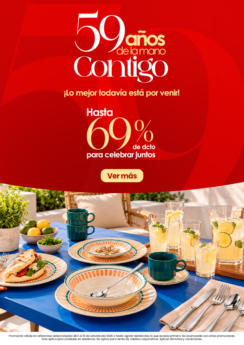 Banner móvil del aniversario 59 de Almacenes La 13 con hasta 69% OFF en productos seleccionados del 1 al 31 de octubre de 2026.