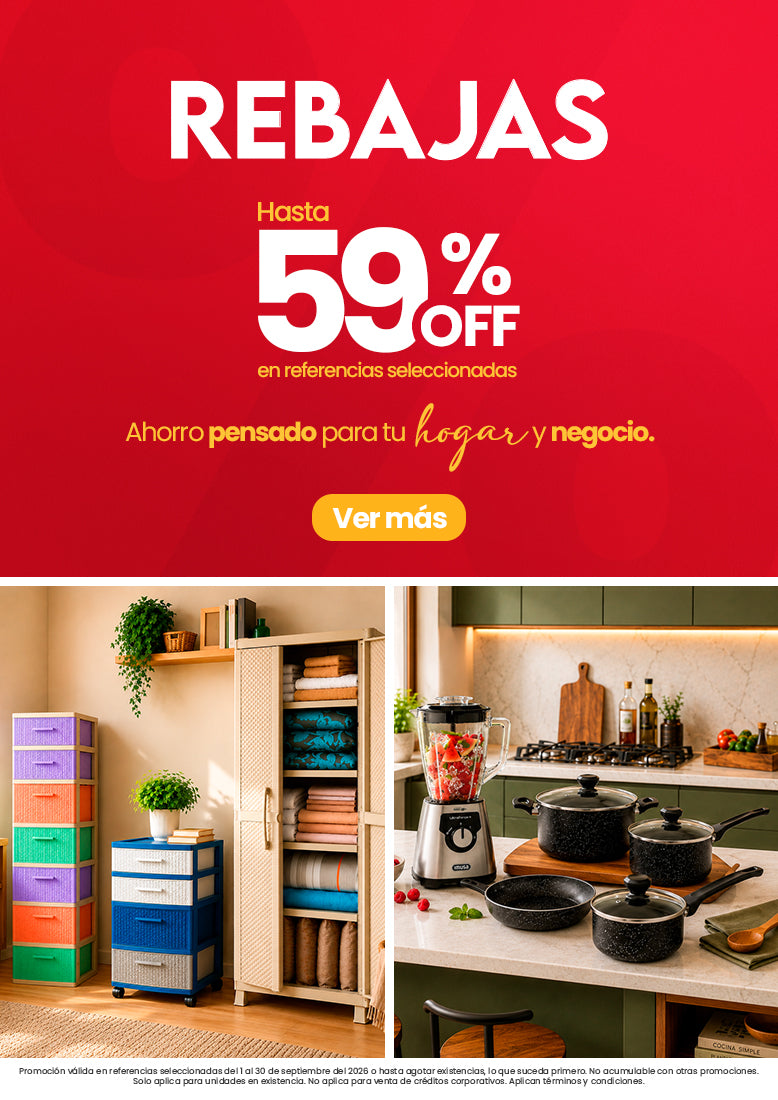 Promoción Rebajas La 13 septiembre 2026 con hasta 59% OFF en productos seleccionados de cocina, hogar, organización y más