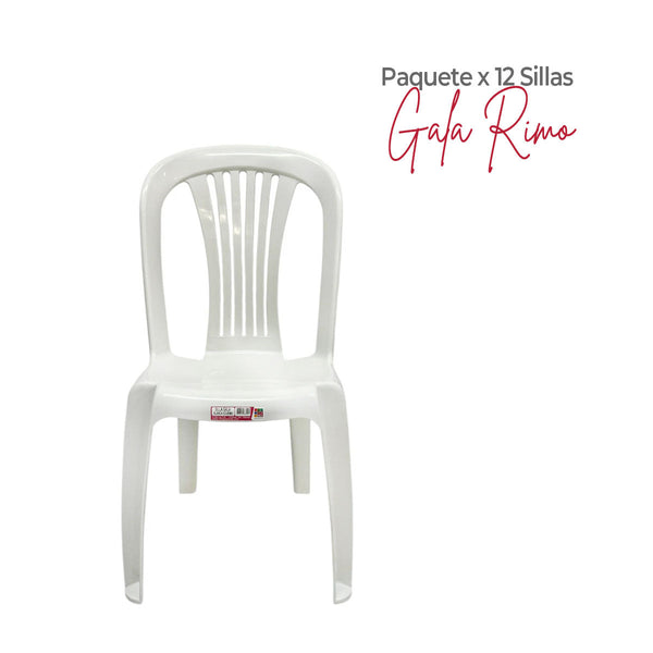 Paquete x 12 Sillas Gala Blanco / Rimoplásticas