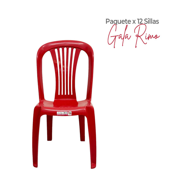 Paquete x 12 Sillas Gala Rojo / Rimoplásticas